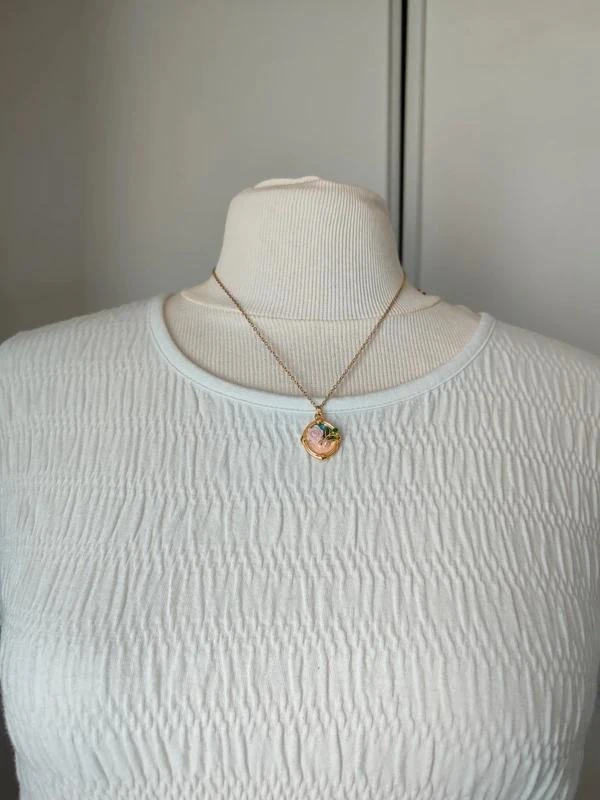 chain choker + flower pendant - stainless steel - 3 – photo 3